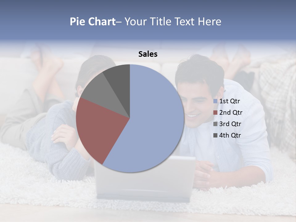 Laptop Handsome Internet PowerPoint Template