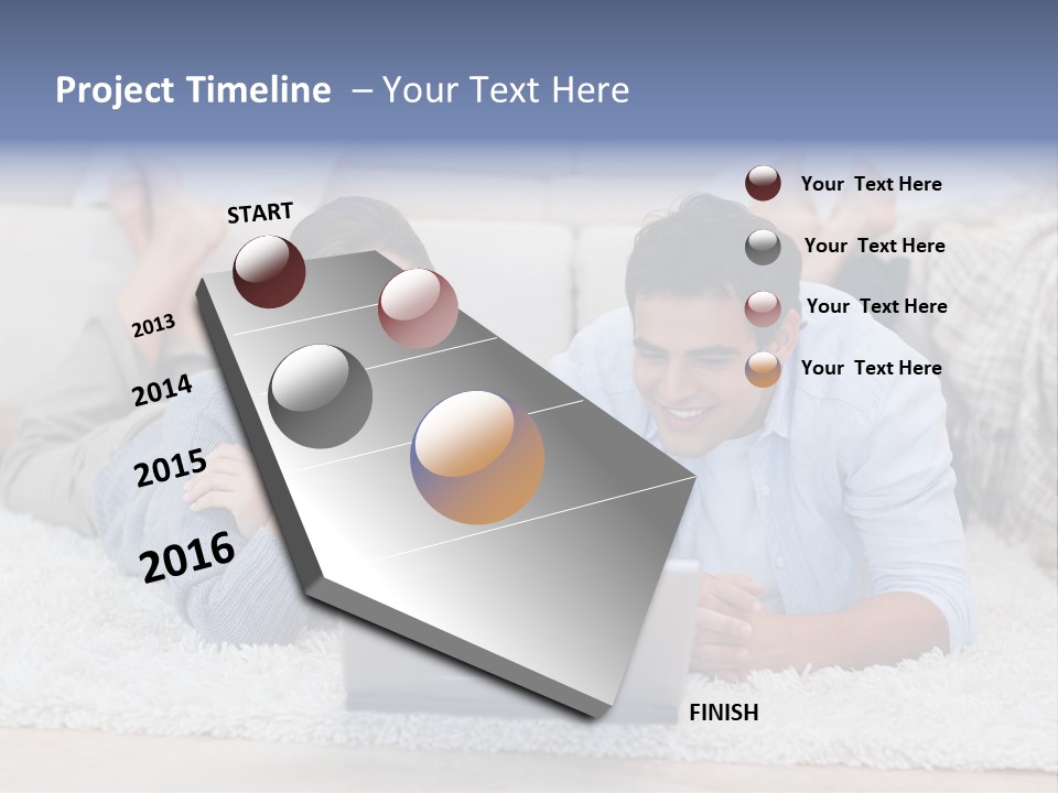 Laptop Handsome Internet PowerPoint Template