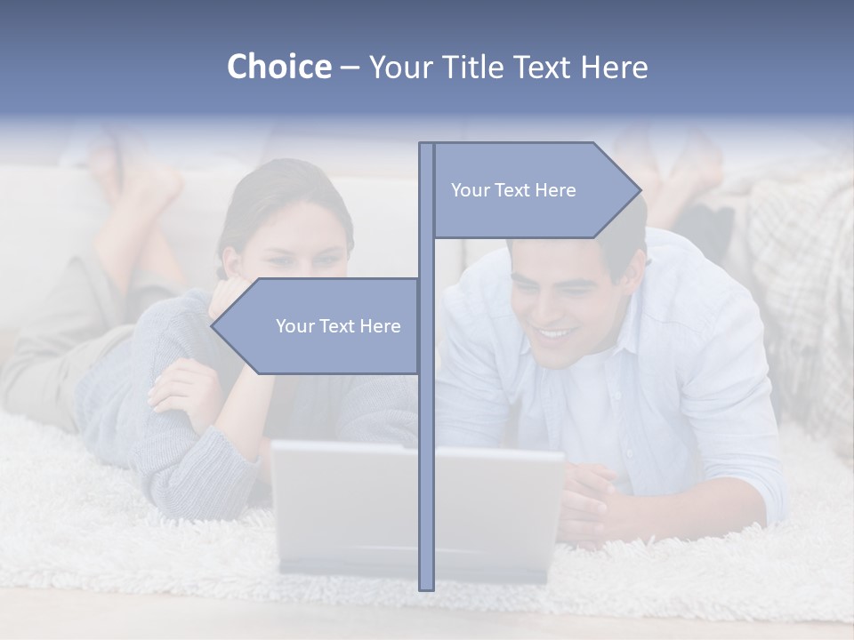 Laptop Handsome Internet PowerPoint Template