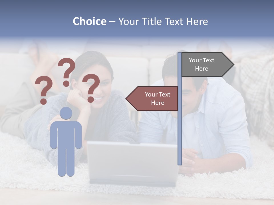 Laptop Handsome Internet PowerPoint Template