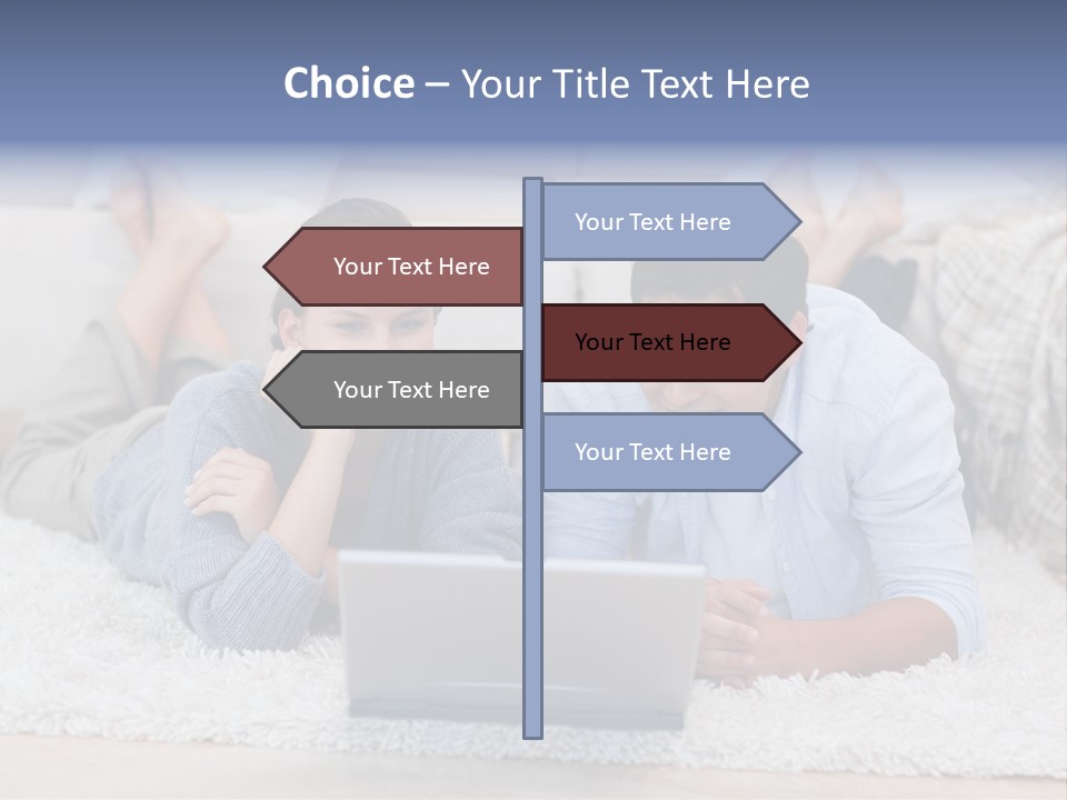 Laptop Handsome Internet PowerPoint Template