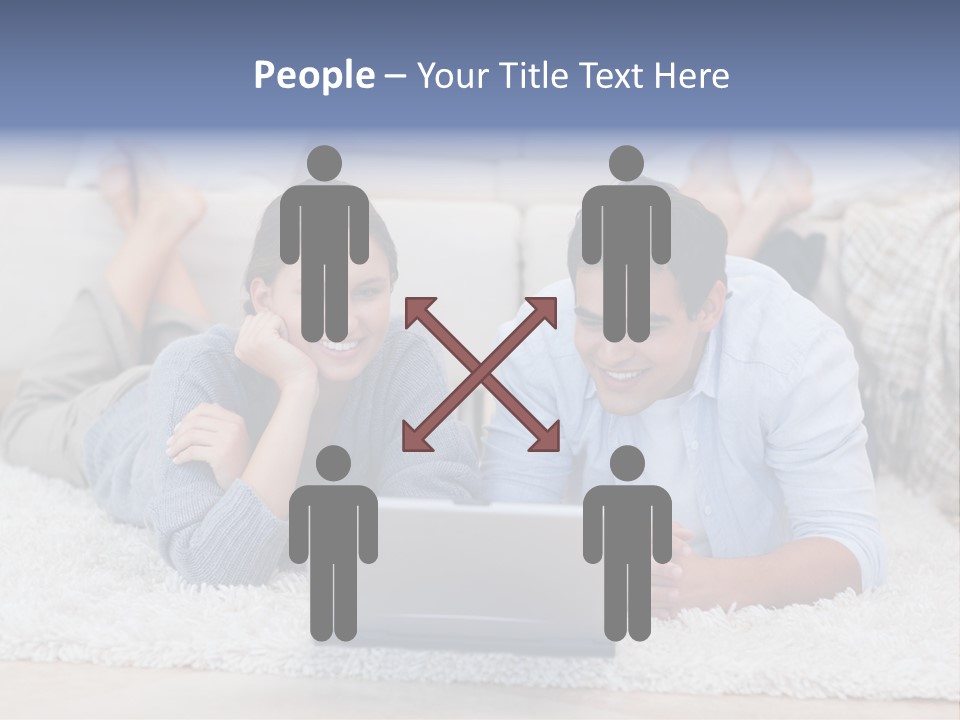 Laptop Handsome Internet PowerPoint Template