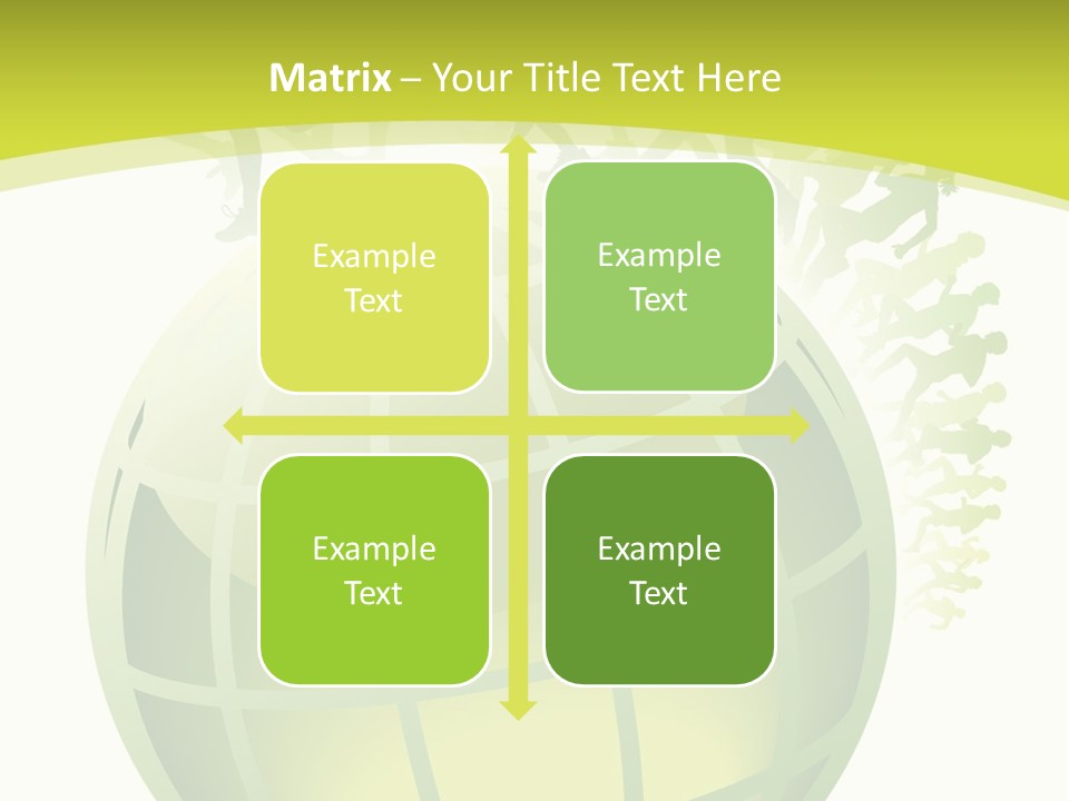 A Green Globe With People Running Around It PowerPoint Template