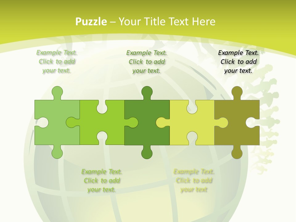 A Green Globe With People Running Around It PowerPoint Template