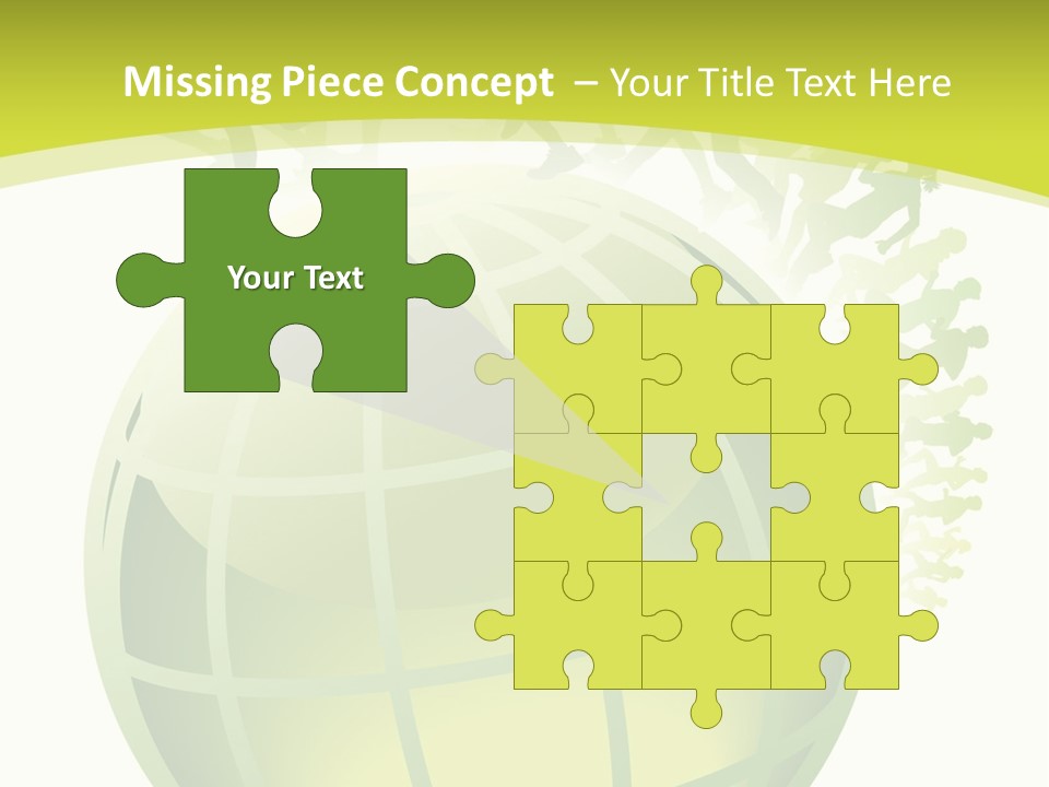 A Green Globe With People Running Around It PowerPoint Template