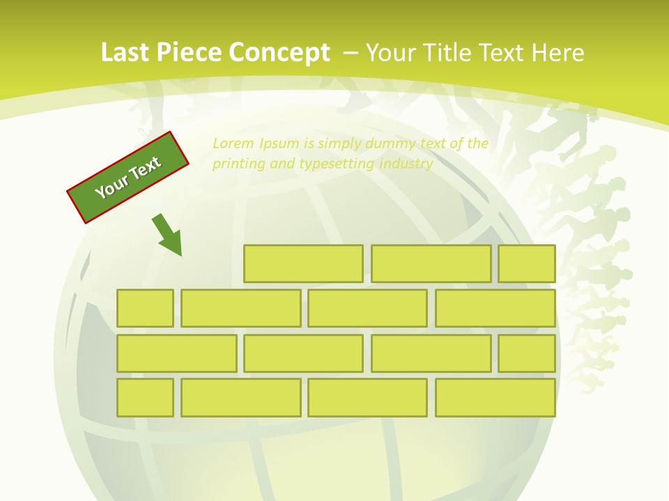 A Green Globe With People Running Around It PowerPoint Template