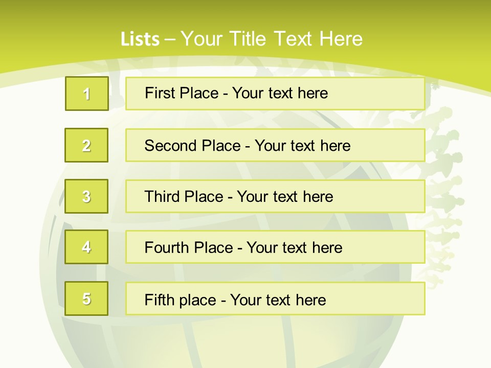 A Green Globe With People Running Around It PowerPoint Template