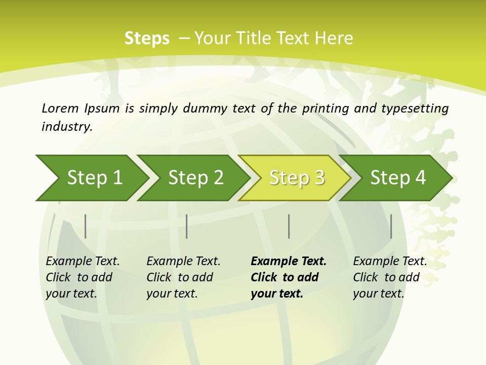 A Green Globe With People Running Around It PowerPoint Template