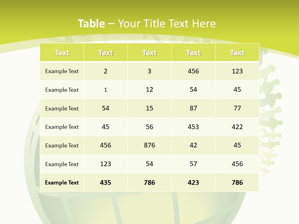 A Green Globe With People Running Around It PowerPoint Template