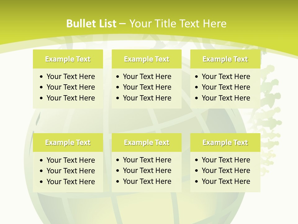 A Green Globe With People Running Around It PowerPoint Template