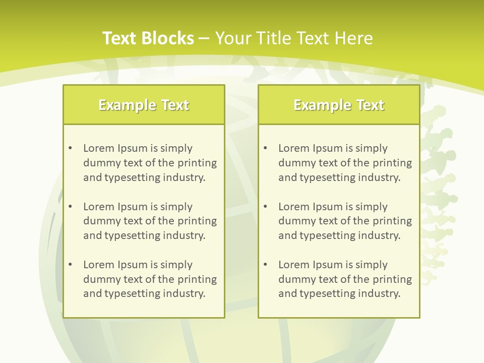 A Green Globe With People Running Around It PowerPoint Template