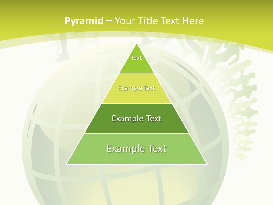 A Green Globe With People Running Around It PowerPoint Template