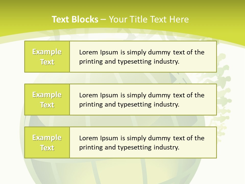A Green Globe With People Running Around It PowerPoint Template