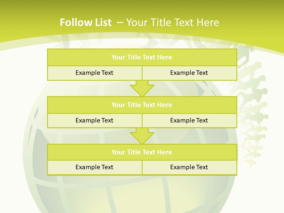 A Green Globe With People Running Around It PowerPoint Template