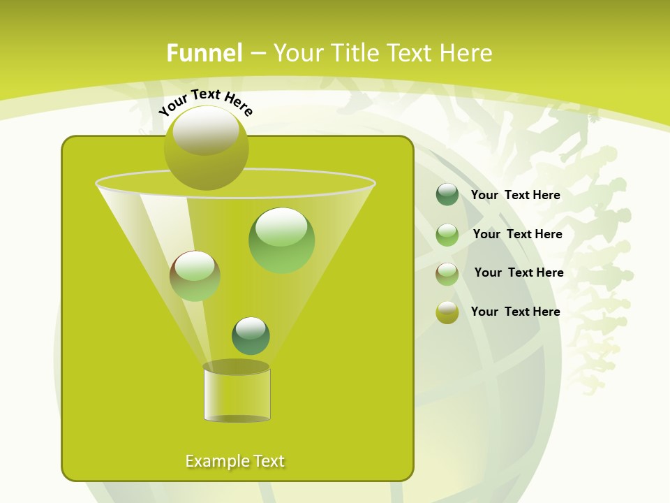 A Green Globe With People Running Around It PowerPoint Template