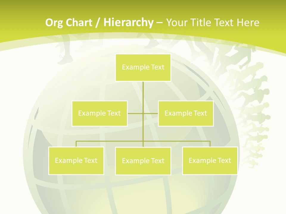 A Green Globe With People Running Around It PowerPoint Template