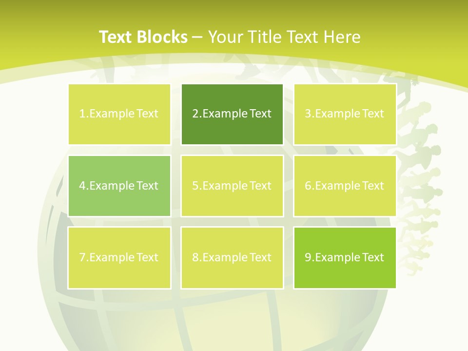 A Green Globe With People Running Around It PowerPoint Template