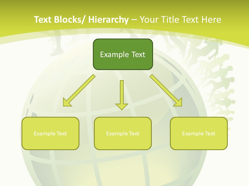 A Green Globe With People Running Around It PowerPoint Template