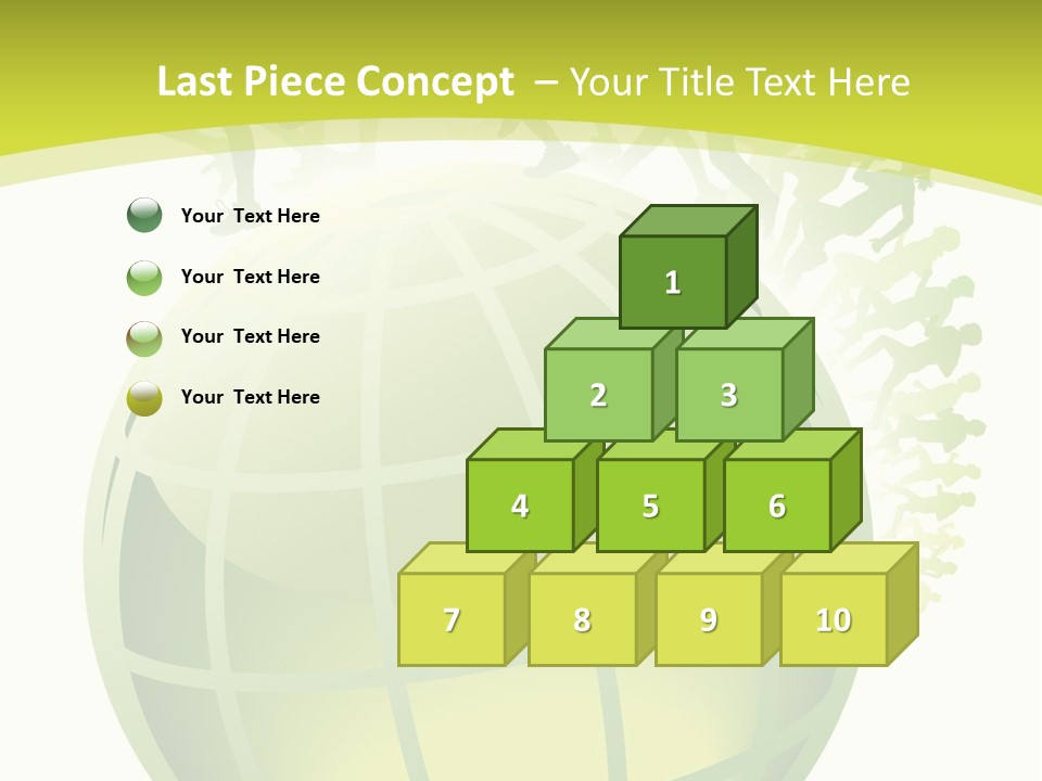 A Green Globe With People Running Around It PowerPoint Template