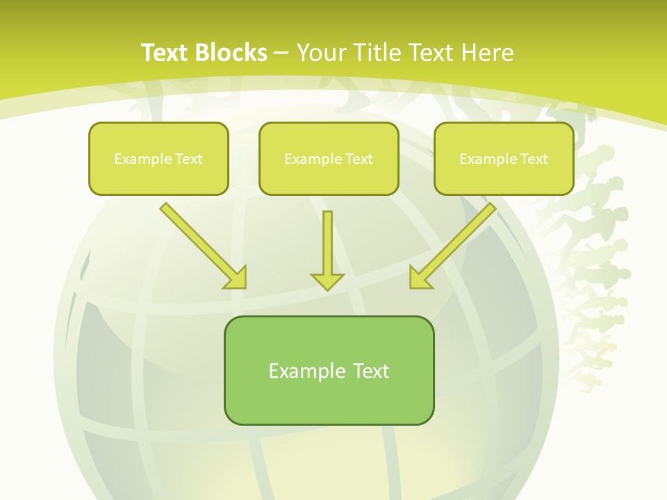 A Green Globe With People Running Around It PowerPoint Template