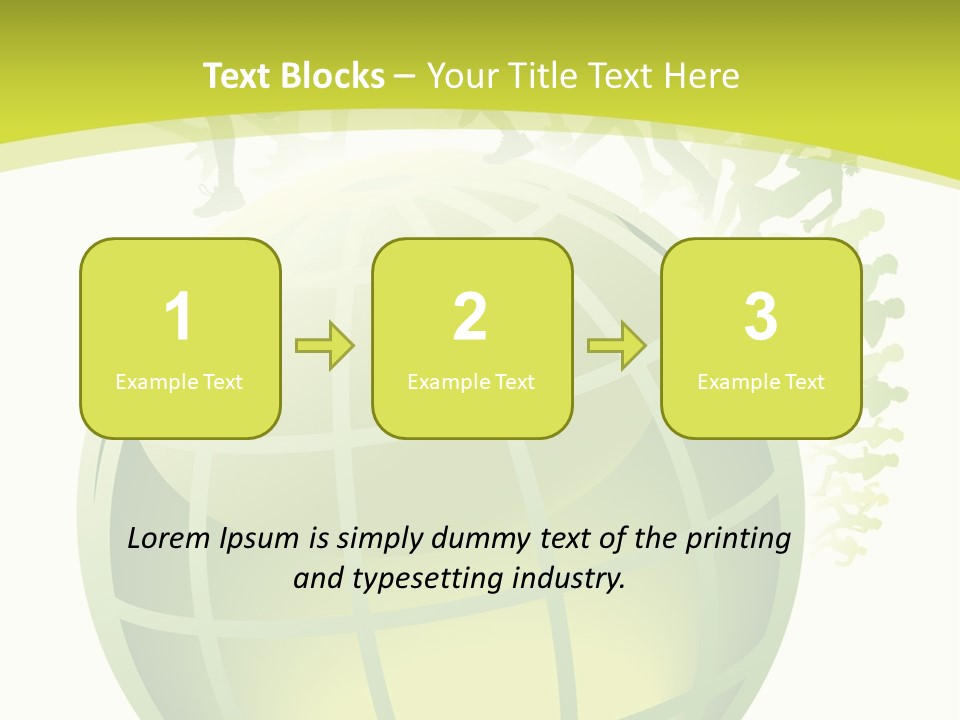 A Green Globe With People Running Around It PowerPoint Template