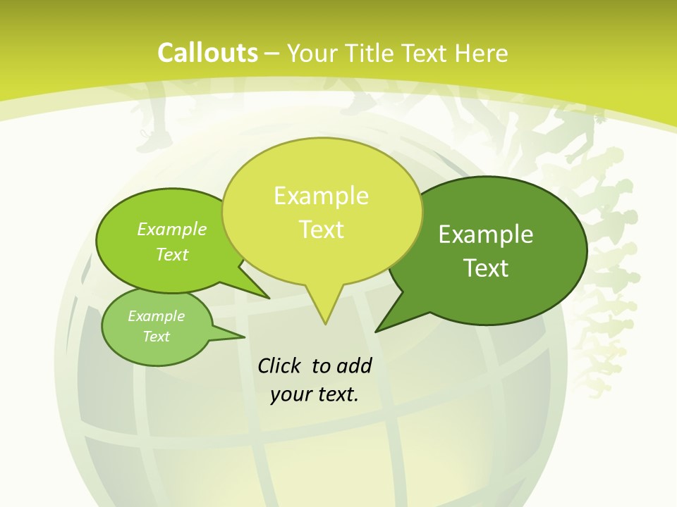 A Green Globe With People Running Around It PowerPoint Template