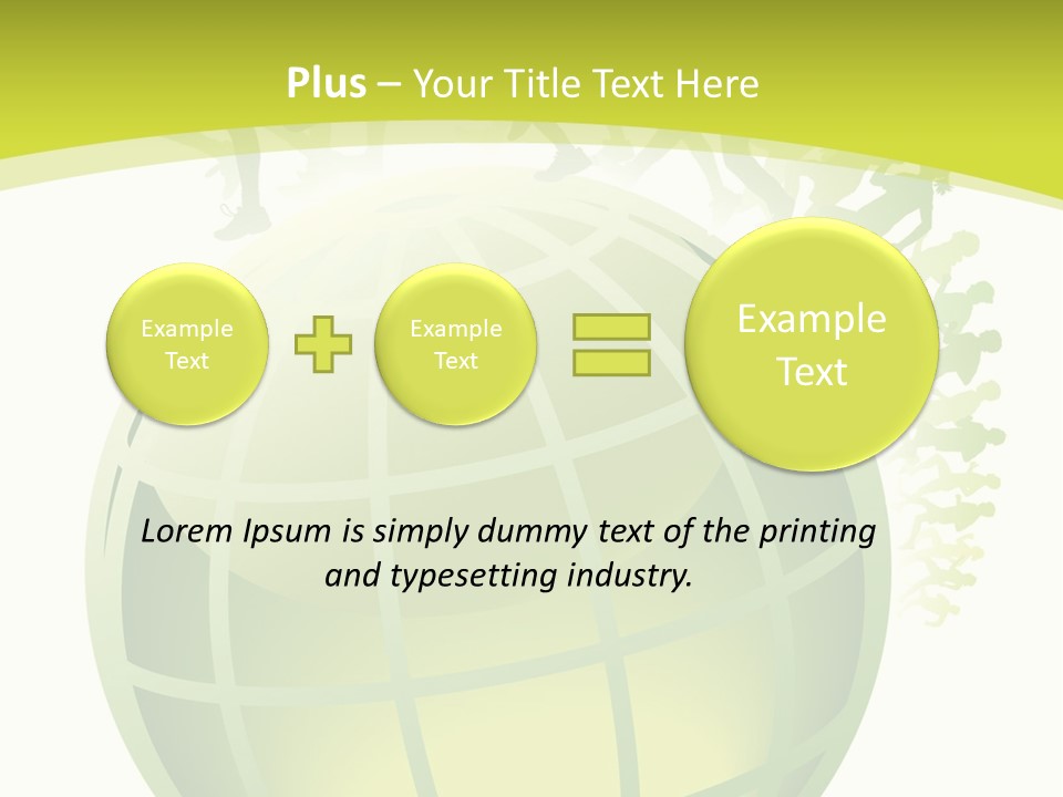 A Green Globe With People Running Around It PowerPoint Template