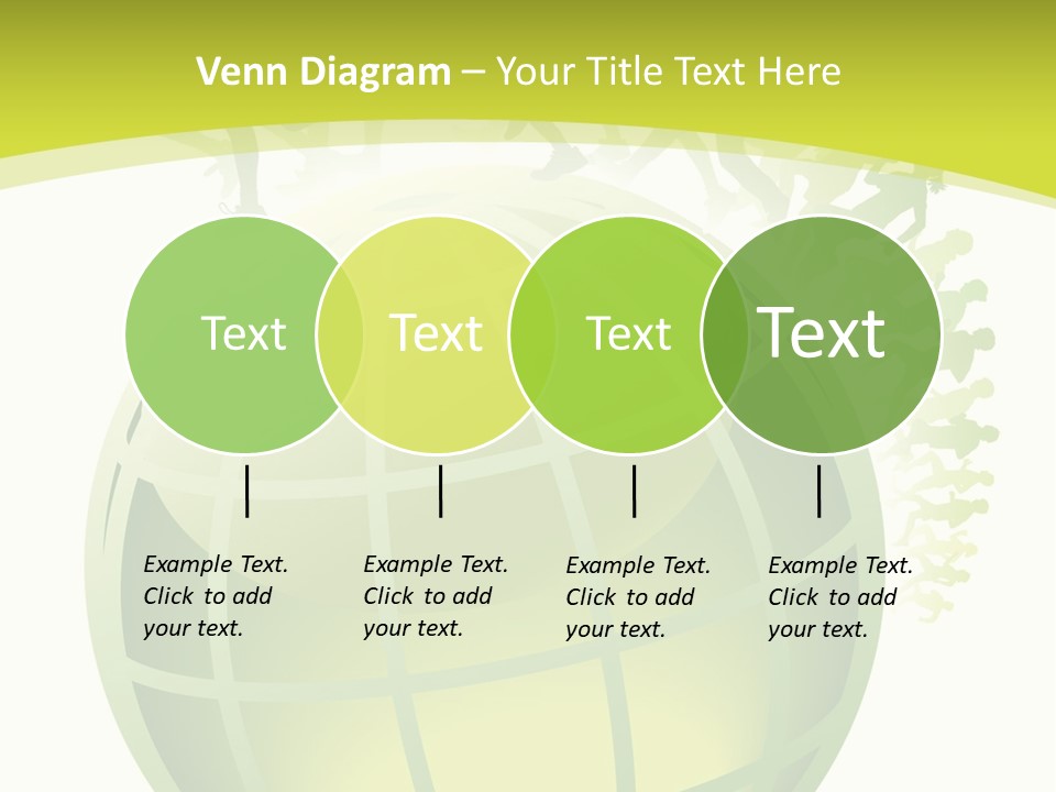 A Green Globe With People Running Around It PowerPoint Template