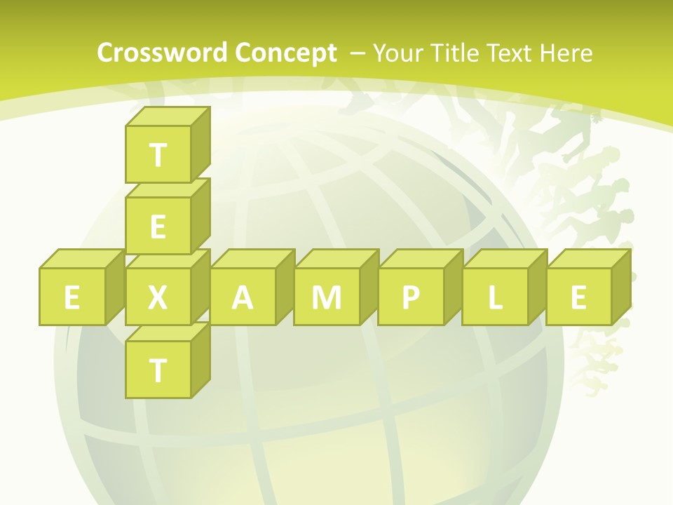 A Green Globe With People Running Around It PowerPoint Template