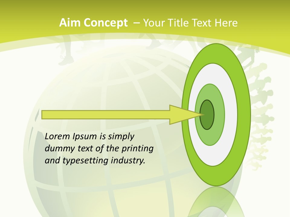 A Green Globe With People Running Around It PowerPoint Template