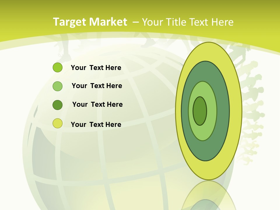 A Green Globe With People Running Around It PowerPoint Template