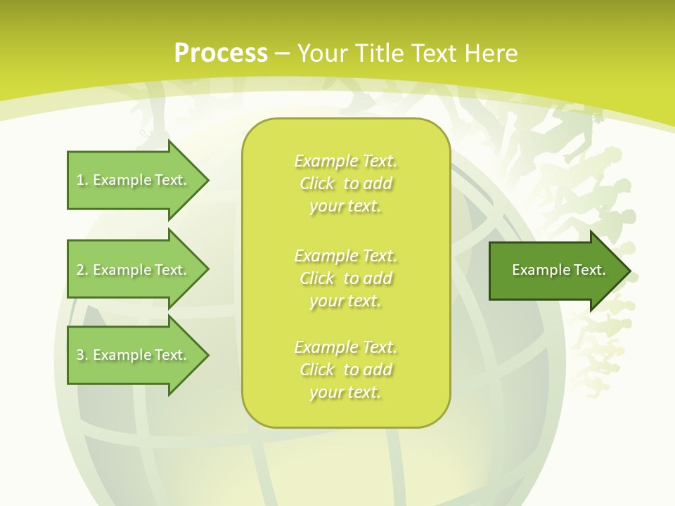 A Green Globe With People Running Around It PowerPoint Template