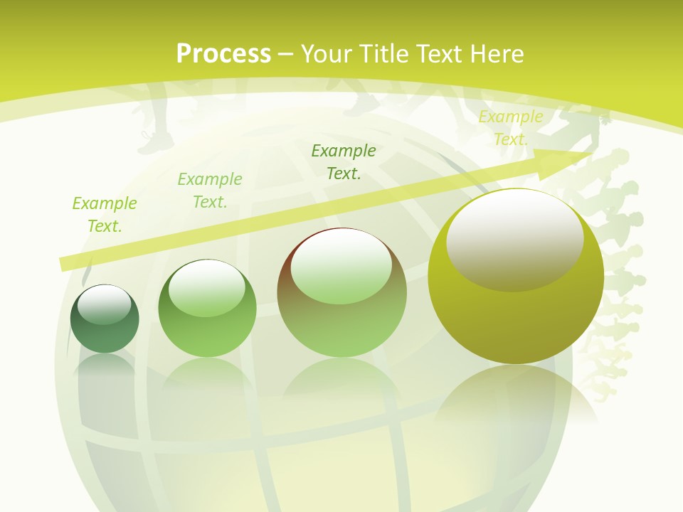 A Green Globe With People Running Around It PowerPoint Template