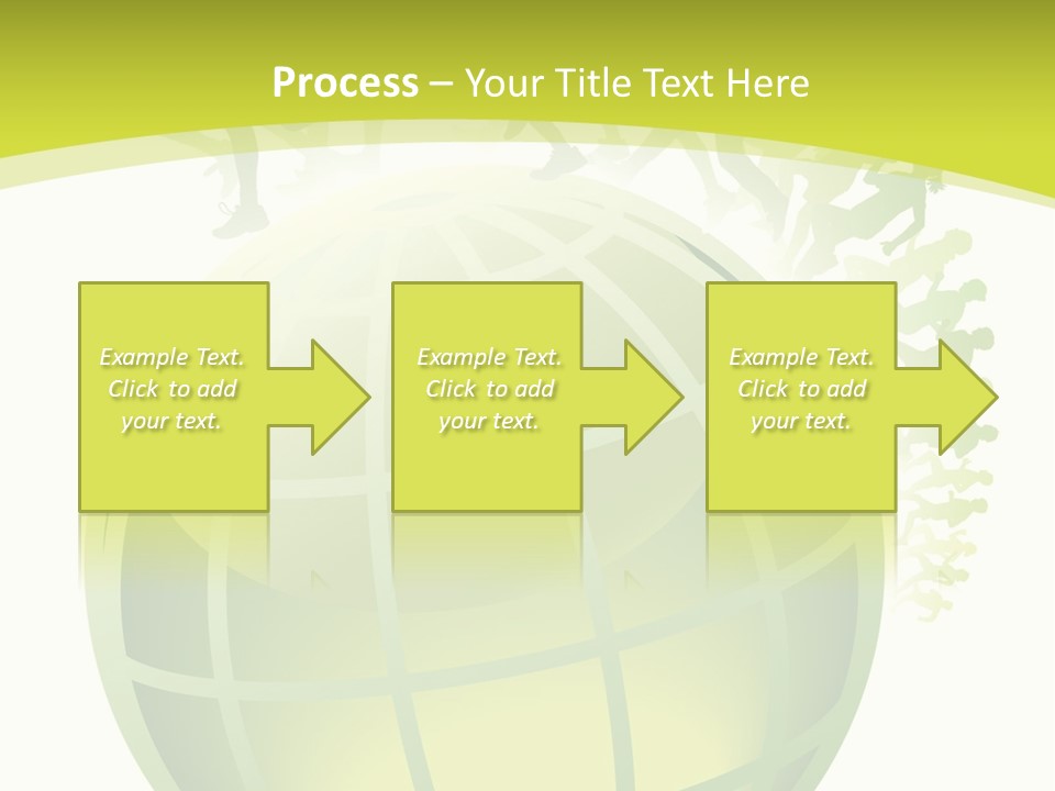 A Green Globe With People Running Around It PowerPoint Template