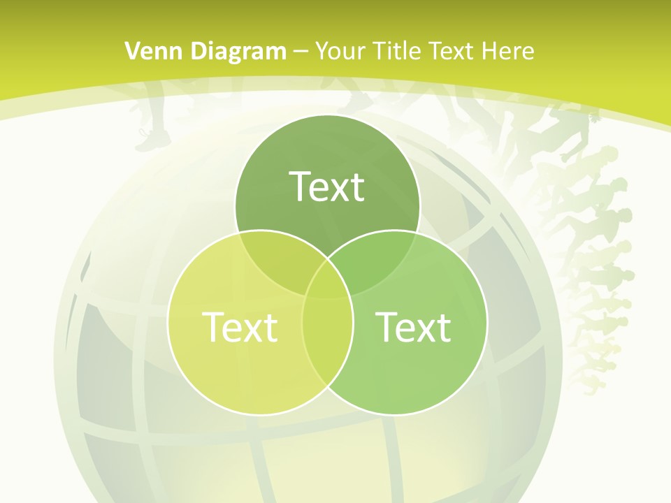 A Green Globe With People Running Around It PowerPoint Template