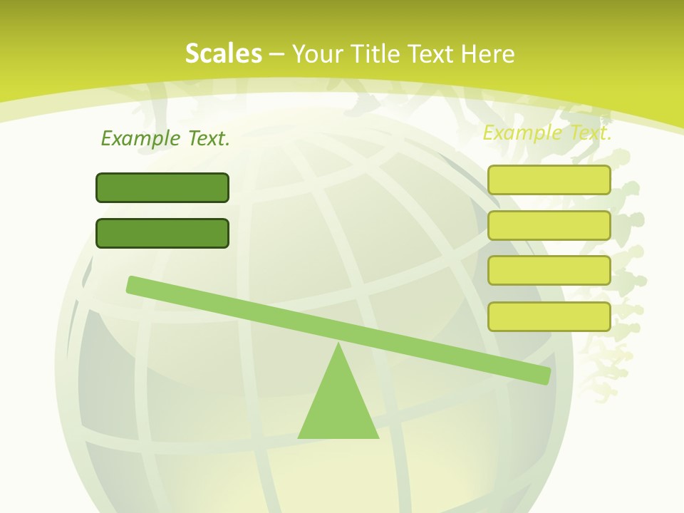 A Green Globe With People Running Around It PowerPoint Template