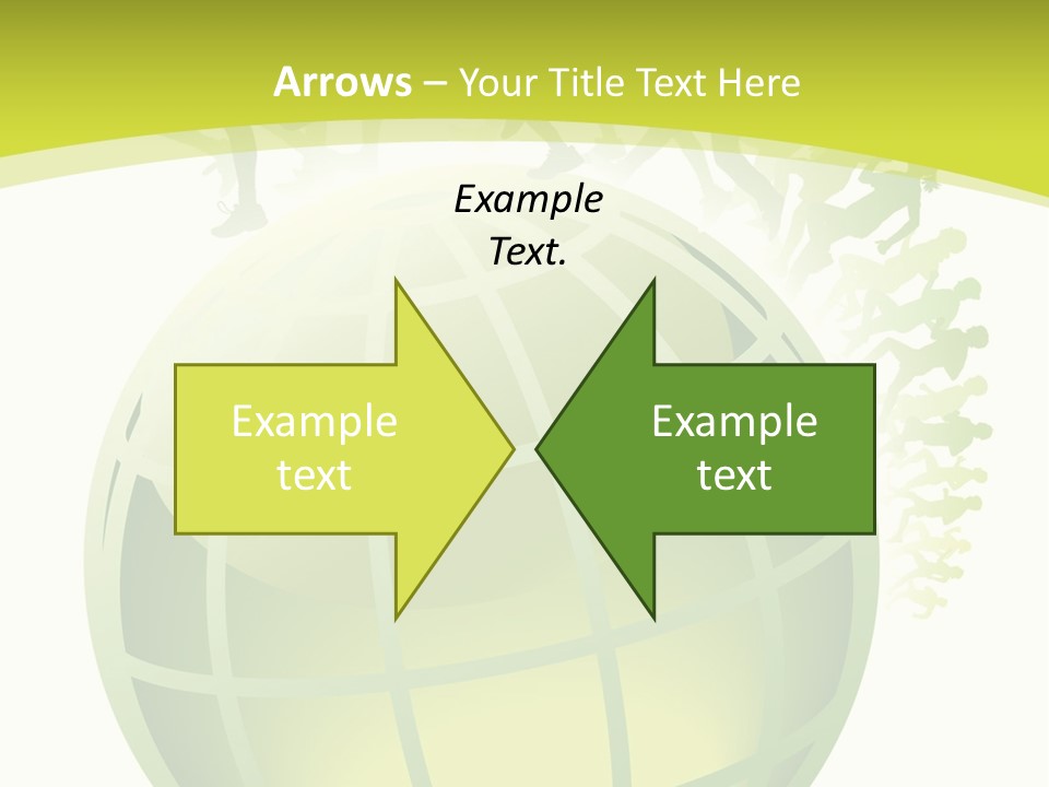 A Green Globe With People Running Around It PowerPoint Template