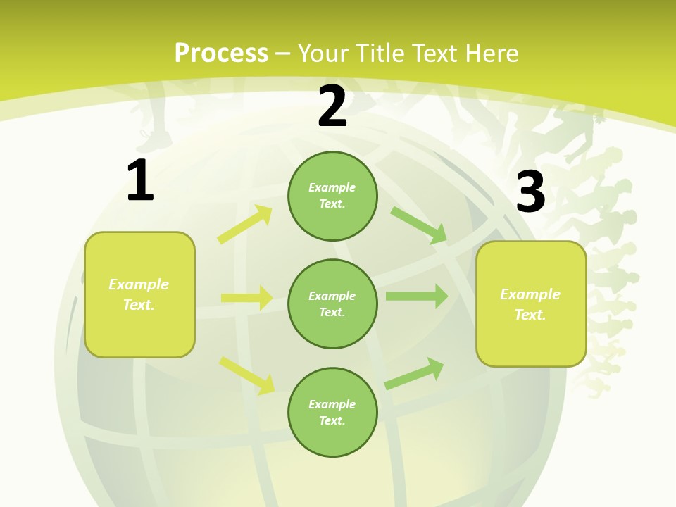 A Green Globe With People Running Around It PowerPoint Template