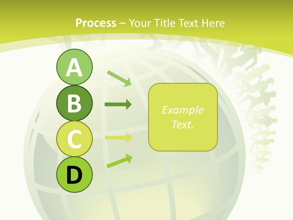 A Green Globe With People Running Around It PowerPoint Template