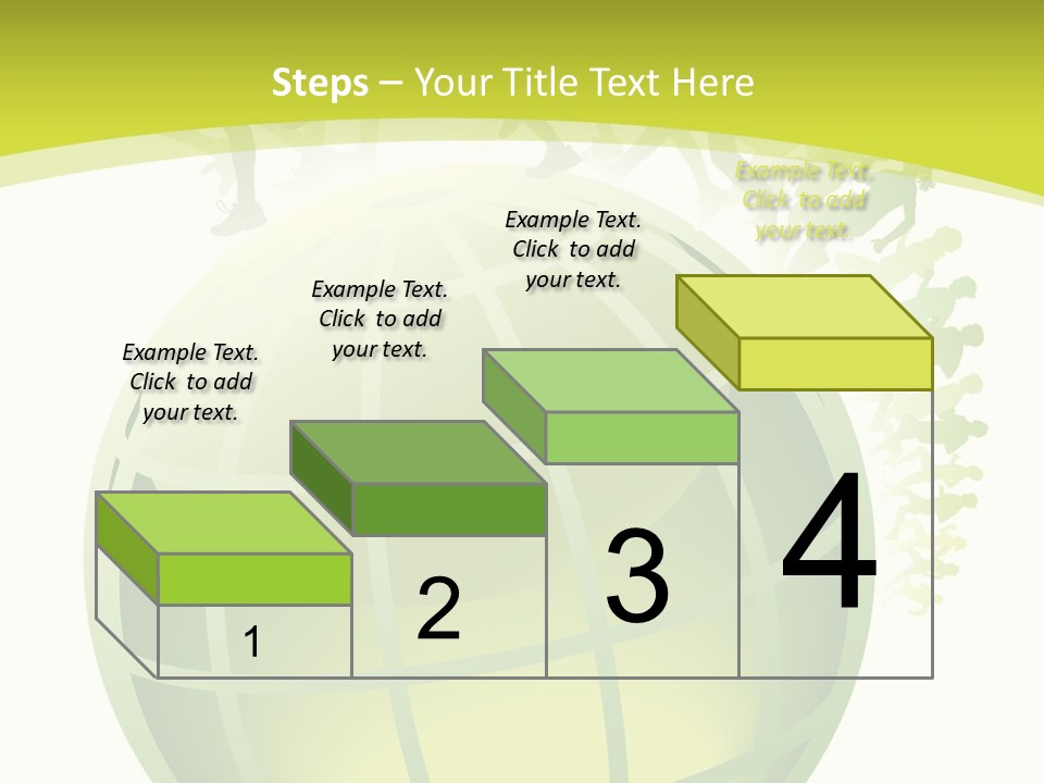 A Green Globe With People Running Around It PowerPoint Template