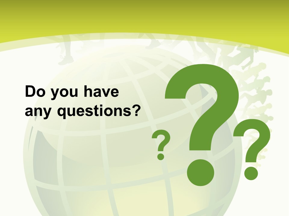 A Green Globe With People Running Around It PowerPoint Template