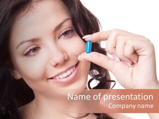 Illness Female Blue PowerPoint Template