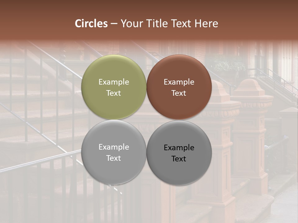 Brownstone Manhatten Stairs PowerPoint Template
