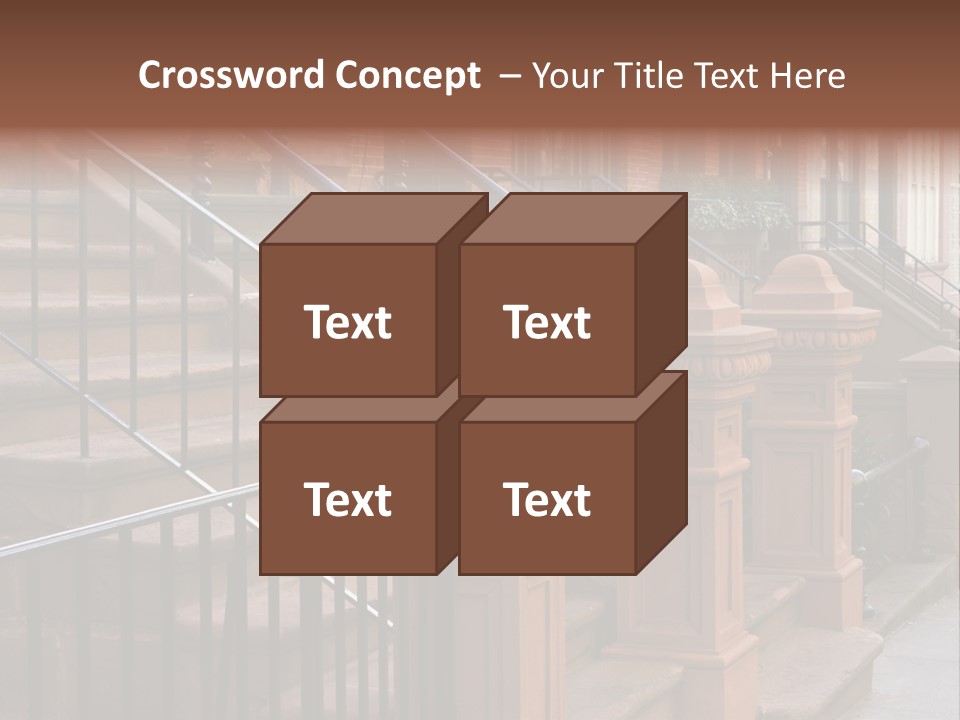 Brownstone Manhatten Stairs PowerPoint Template
