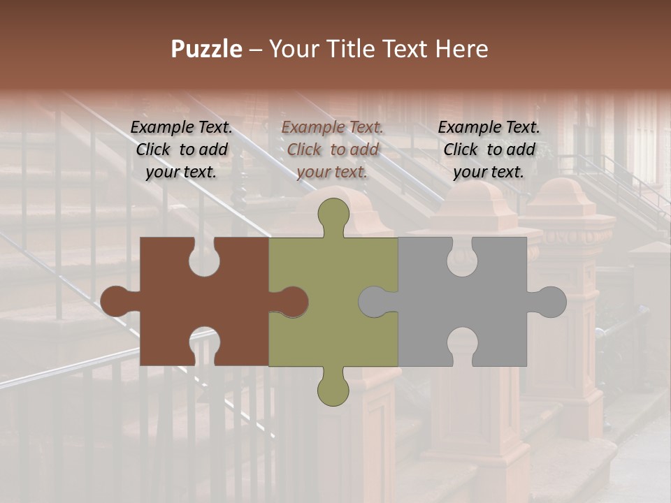 Brownstone Manhatten Stairs PowerPoint Template
