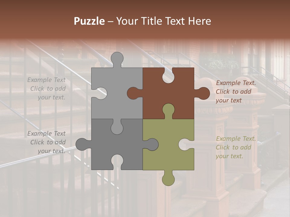 Brownstone Manhatten Stairs PowerPoint Template