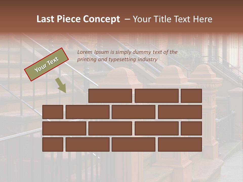 Brownstone Manhatten Stairs PowerPoint Template