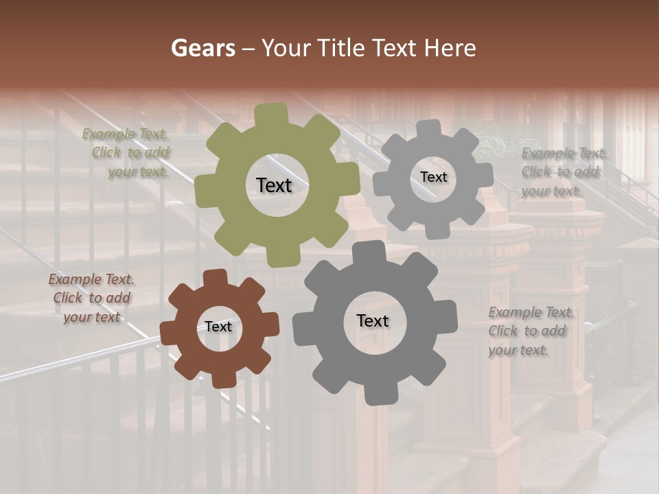 Brownstone Manhatten Stairs PowerPoint Template