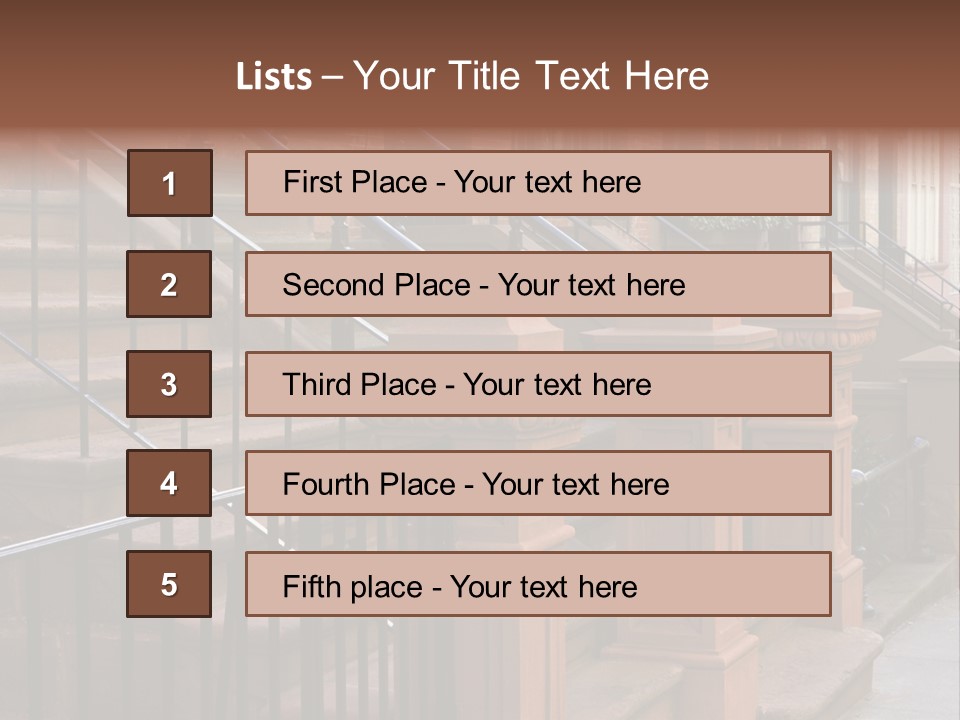 Brownstone Manhatten Stairs PowerPoint Template
