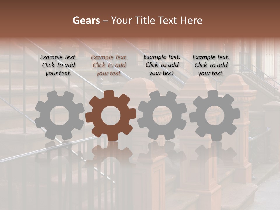 Brownstone Manhatten Stairs PowerPoint Template